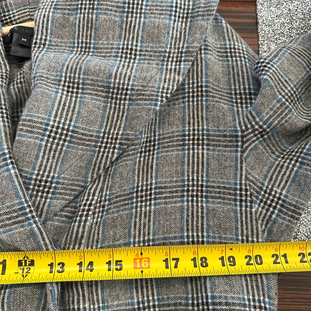 Marc Jacobs Plaid Wool Blend Belted Jacket Sz M - Picture 12 of 13